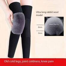 1 Pair (Left Leg + Right Leg) Warm Knee Pads, Long Winter Warm Leg Warmers, Unisex, Warm Insulation, Cold Proof, Comfortable Fit, Protective Gear, Hand Wash Only, Durable Material, Suitable For Sports Enthusiasts And Elderly Care. - Multicolor - View 5