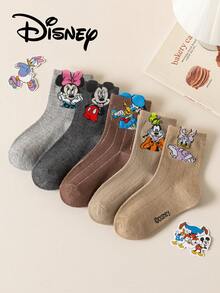 10/5 pares de calcetines infantiles de Disney, calcetines de verano para niños con diseños de la familia de Mickey Mouse y Princesas Disney, calcetines hasta el tobillo con diseño 3D de Minnie Mouse, calcetines de verano transpirables con diseños de dibujos animados coreanos para niños y estudiantes, calcetines de regalo para niños - Multicolor - Ver 4