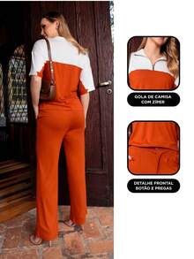 Women Two-Piece Outfits - Màu Cam cháy - Xem 2