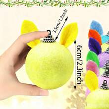 6 Pcs Easter Bunny Egg Ornaments Colorful Animal Ear Decorated 3D Egg Hanging Decorations For Home Party Celebrations - 多彩的 - 查看 7