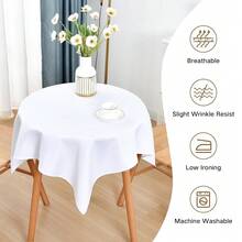 [Free Shipping]Small Square Tablecloth 36x36 Inch Washable Polyester Side Table Cloth Solid White Heavy Duty End Table Cover For Dining Home Party - White36inchx36inchSquare - View 6