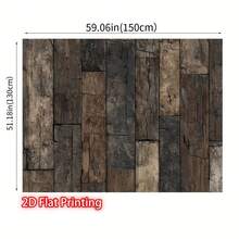 Retro Wooden Wall Background Fabric – Polyester Fiber Photography & Party Decor Fabric – No Electricity Required – Available In Multiple Sizes, Perfect For Festival Party Decor Banners, Suitable For Various Scenarios And Sizes. - Multicolor - View 5