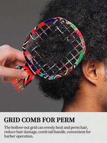 2 件套天然美发造型工具 - 扭辫波浪剪发工具，带 ABS 手柄，适用于非洲扭辫和卷发，天然发型，美发造型 | 海绵形梳子 | 耐用美发工具 - 紅色 - 查看 5