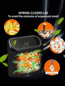 Mini Car Trash Can Leakproof Car Garbage Bin With Lid For Peels Butts Confetti Wet Tisssue Convenient Car Side Door Hanging Storage Box Multifunctional Dustbin Organizer For Women Men For Car Office Home Garbage Organizer Container Car Accessories Car Interior Accessory Home Decor - Black - View 10