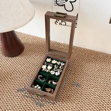 Caja de joyería portátil multicolor, caja de almacenamiento dedicada para anillos y aretes