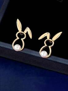 Brand New Rabbit Series Earrings, Showcasing Unique Feminine Design, Lightweight And Luxurious, High-End Quality, Suitable For Easter And Various Occasions - Rabbit Earrings - View 2