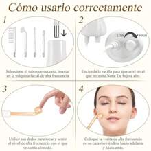 CYPNAlta Frecuencia Facial con 4 Varitas NeónRadiofrecuencia Facial para Estiramiento de la Piel Estimulador de Folículos Pilosos Reducción de Arrugas Imperfecciones AntienvejecimientoFashion - 219611588 - Ver 7
