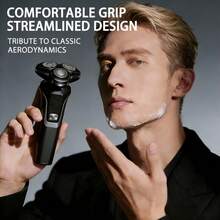 SKYWORTH Men's 3-In-1 Electric Shaver, Built-In Sideburn Trimmer & Detachable Nose Hair Trimmer Attachment, USB Rechargeable, Wet & Dry Use, Electric Razor - Multicolor - View 4