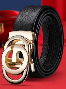 Men's Autumn Winter Essential Belt With Alloy Automatic Buckle, Business Casual Suit Waist Strap, Ideal For School Work Outdoor Vacation Athletic Daily Wear Graduation Birthday Gifts - Multicolor - View 2