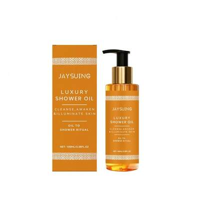 JAYSUING 奢华沐浴油 - 清洁并提亮肌肤，沐浴油配方，100毫升/3.38液体盎司，男女皆宜的保湿沐浴露