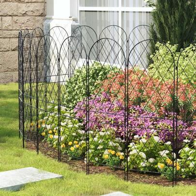 Metal Decorative Garden Fence Outdoor, Animal Barrier Fence For Dogs, Antirust Metal Fence Panels For Garden Outdoor 32*42cm