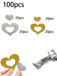 40个装，情人节装饰红色爱心闪亮漩涡挂饰，浪漫情人节成人家居室内墙面装饰，婚礼订婚周年纪念装饰 - 彩色 - 查看 8