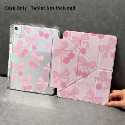 1pc Painted Effect Acrylic Crystal Tablet Protective Case With Stand, Compatible With Honor, Redmi, OPPO, VIVO, Apple, Fold Anti-Bend, Reinforced Silicone Corners, Auto Wake/Sleep Function, Built-In Pencil Slot, Multi-Angle Foldable Stand - Perfect Daily Protection, Great Holiday Gift