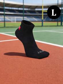 1-2双装 SPORT 时尚红色Logo厚底缓震运动短袜，吸湿排汗低帮透气健身袜，适合跑步、篮球、徒步、户外运动 - 彩色 - 查看 9