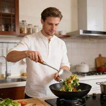 [Saudi Kitchen Essential] 6-Piece Stainless Steel Cooking Set (Including Spatula, Ladle, Etc.) | Ergonomic Wooden Handle | Dishwasher | Holiday Gift | Home Storage - Multicolor - View 6