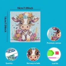 5D Diamant Malerei Set, DIY Cartoon Tier Diamant Malerei Mosaik Set, 5D Volldiamant Malerei Set, Mosaik Set, geeignet für Wand Dekoration Zuhause und als Geschenk für Freunde - Verschiedenfarbig - Übersicht 2