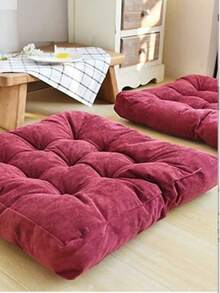 天鹅绒面料落地蒲团/椅垫 | 土耳其产 60*60 厘米落地垫 - 紅色 - 查看 3