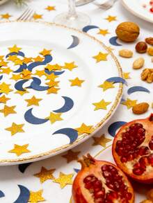 闪亮星月纸屑 - 闪光纸和箔纸的组合，梦幻的月亮和星星设计，适合餐桌装饰、派对装饰、家居装饰、房间装饰，是节日、生日、婚礼、斋月、开斋节、纪念日、假日、周年纪念日、圣诞节、新年和所有庆祝活动的理想之选。 - 彩色 - 查看 6