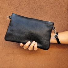 Pochette Donna con Tracolla Borsa Clutch Donna Elegante in Pelle Morbida Made in Italy Borsa da Polso Modello Mya - Sabbia - Visualizzare 8