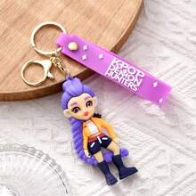 Mattel 1pc Kpop Cartoon Witch Hunting Girl Group Silicone Keychain, Anime Girl Group Keychain Pendant, Small Gift