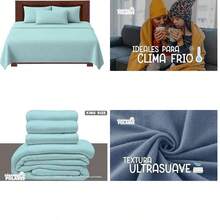 Genrico Sbanas Polares Fleece para Invierno - Ultra Suaves y Clidas - Anti-Pilling Juego Completo Individual, Matrimonial y King Size - Azul Cielo, Individual - azul cielo+individual - Ver 32