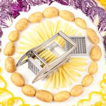 Stainless Steel Multi-Function French Fry Cutter - Potato Slicer Cucumber Slicer - Multicolor - View 2