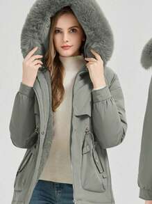 Winter Clothes for Women Abrigos De Invierno Para Mujer Coats for Women Winter New Pie Overcomes Padded Clothes, Women's Clothing Medium and Long Fur Collar Jacket Thickened Padded Jacket Padded Clothes - Verde - Ver 1