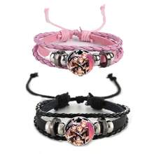 1pc Fashion Witch Hunting Bracelet, Time Stone Wristband, Unisex Braided Black Rope Bracelet Accessory - Multicolor - View 2