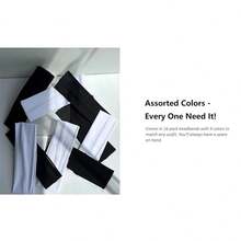 女士发带 16 件装，弹性发圈，防滑柔软布艺发带，女士配饰，裸色纯色发带，女士头巾，运动吸汗发带 - 多色 - 查看 7