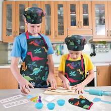CYPNAnpro Juego completo de cocina y horneado para niños 27 piezas incluye delantales para niñas gorro de chef manopla y utensilio para disfrazarse de chef juego de rol profesional para niños de 3 a 7 añosFashion - 224536109 - Ver 4
