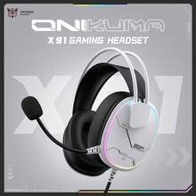 ONIKUMA X91 RGB 有线头戴式耳机，3.5mm 插孔，低延迟有线设计，可调节头带，音量控制，双色可选 - X91 - 查看 9