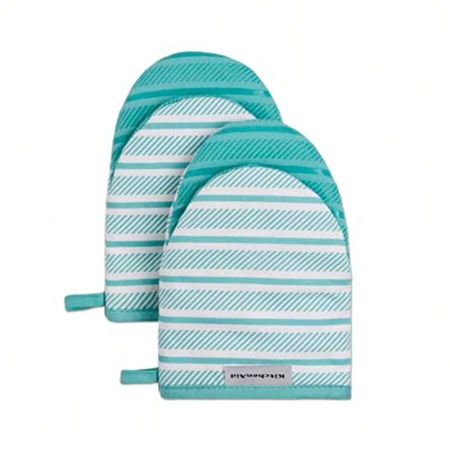 Oven Mitts And Pot Holders Set - Aqua Sky - View 1