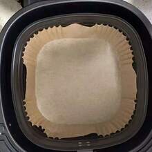 100pcs Mini Air Fryer Liners For CHEFMAN 2 Qt Air Fryer, 5.5inch Square Small Air Fryer Disposable Paper Liners, Compatible With Cosori 2.1Qt, Dash 2.6Qt, Instant Vortex 2Qt Amd Other 2-3Qt Mini Air Fryers - 薑色 - 查看 1