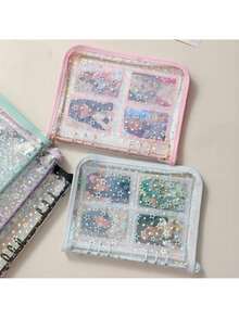 A5 Sticker Collection & Organization Binder Set, Large Capacity PU Leather Transparent Sticker Album With Zipper, Double-Sided Storage, Suitable For Diaries, Scrapbooks, Planners, Etc. - Multicolor - View 6