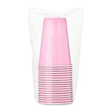 Plastic Disposable Party Cups, Lovely Pink, 16 Oz, 18 Pieces - 預設 - 查看 3