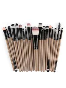 20-Piece Eye And Face Makeup Brush Set, Including Foundation, Eyeshadow, And Blush Brushes – A Complete Makeup Tool Set. - Vàng - Xem 4