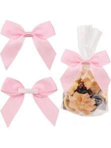 5/50pcs Lavender Satin Ribbon Bows, 2 Inch Self-Adhesive Satin Ribbon Bows, Suitable For Gift Wrapping, Pre-Made Ribbon Bows With Double-Sided Tape, Can Be Used For Crafts, Baby Showers, Birthday Parties, Gifts For Guests, Friends, Party Decorations, Keychain Pendants, Bags, Phones, Party Favors, Daily, Holidays, Parties, Weddings, Christmas, Car Accessories, Charm School, Gothic, Millennium Halloween Accessories, Teacher's Day Gifts - Pink - View 5