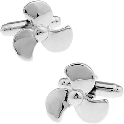 Mancuernillas Para Camisa Helice Propela De Barco Bote Marinero Plateado Mod A-350,38073176