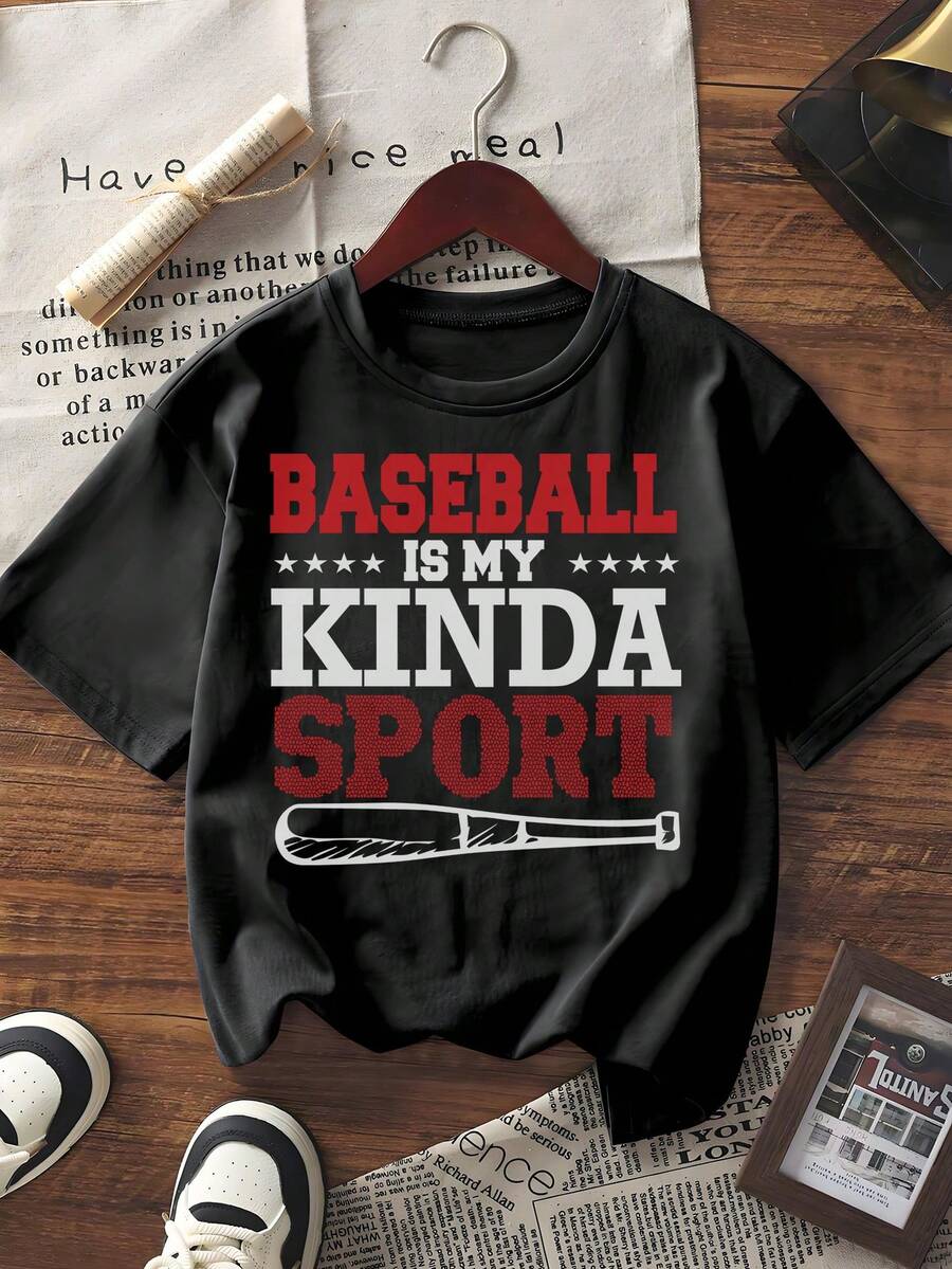 Women's Casual Short Sleeve T-Shirt Baseball Print Graphic Tee Crew Neck Sporty Loose Fit Summer Top For Daily Wear Streetwear Baseball Enthusiast Outfit - White - View 1