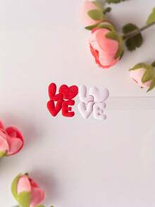 1pc Valentine's Day Heart Earring Mold Set With Polymer Clay Cutter & Embossing - Plastic DIY Jewelry Making Kit For Heart-Shaped Pendants, Earwires, Clay Beads Crafting (Compatible With Polymer Clay, Resin, Wax) - White - View 3