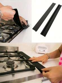 2pcs Organic Silicon High Temperature Resistant Kitchen Gap Strip, Silicone Stove Gap Covers, Oil And Dirt Resistant Gas Stove Gap Soft Sealing Strip, Silicone Gap Plug Kitchen Stove Counter Gap Cover - Flexible Stove Space Filler,Heat Resistant Oven Gap Filler Seals Gaps Between Stovetop And Counter, Easy To Clean Stove Gap Guard(White/Gray/Black)-ASDDVFFF - 1pc-black - View 4