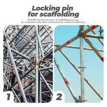 50 Piezas Pasador De Bloqueo Para Andamios, Conector De Junta De Andamio Móvil Pasador Bloqueo 1/2 Pulgada, Barra De Punto De Conexión De Junta Móvil Y Acoplamiento Con Seguros - Plateado - Ver 3