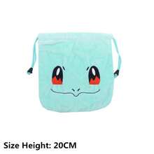 pokemon 4件套宝可梦毛绒玩具，皮卡丘、小火龙、杰尼龟卡通人物抽绳口袋毛绒玩具，儿童礼物 - 彩色 - 查看 9