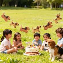 宠物狗拉旗，生日派对装饰横幅悬挂配件，适用于博美犬、柯基犬、比格犬、贵宾犬、金毛寻回犬、拉布拉多犬、斗牛犬 - 彩色 - 查看 9