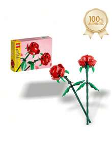 LEGO Rosas artificiales 40460 de Creator, flores artificiales para regalo de temporada musical/boda, exhibición de flor roja ajustable, temporada musical/boda, conjunto botánico para decoración del hogar, mejor idea de regalo - Multicolor - Ver 1