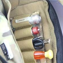 10x7.5厘米战术背带户外收纳袋 - 耐用且富有弹性的战术背带，4槽设计，兼容MOLLE系统，多功能户外装备收纳袋，适用于整理露营装备、存放户外工具和携带战术装备，户外装备收纳，露营配件，狩猎配件，多槽战术背带收纳袋，多用途户外背带收纳袋 - 彩色 - 查看 4