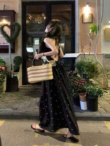 Women Midi Dresses - Black - View 7