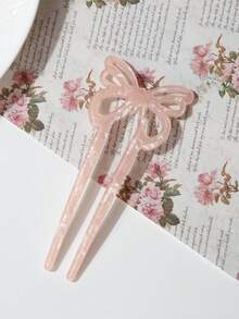 1pc Cute Bow U-Shaped Hair Clip: Suitable For Ages 14+, Perfect For Daily Wear, As Well As Valentine's Day, School, Weddings, And Hair Accessories., Head Accessories, Headpiece, Combs, Side Comb - Multicolor a - View 8