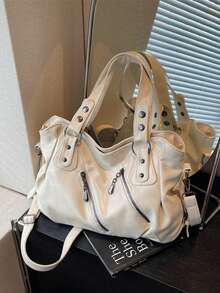 Retro Minimalist Large Capacity Fashion Student/Work Commute Tote Bag