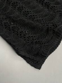 女士夏季波西米亚渐变镂空性感透视罩衫吊带迷你连衣裙 - 黑色 - 查看 11